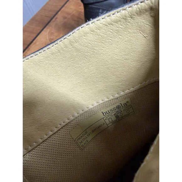 Bussola Prague Women’s 40 Black Ebony Leather Buckle Moto Ankle Boots Steampunk - Picture 8 of 13